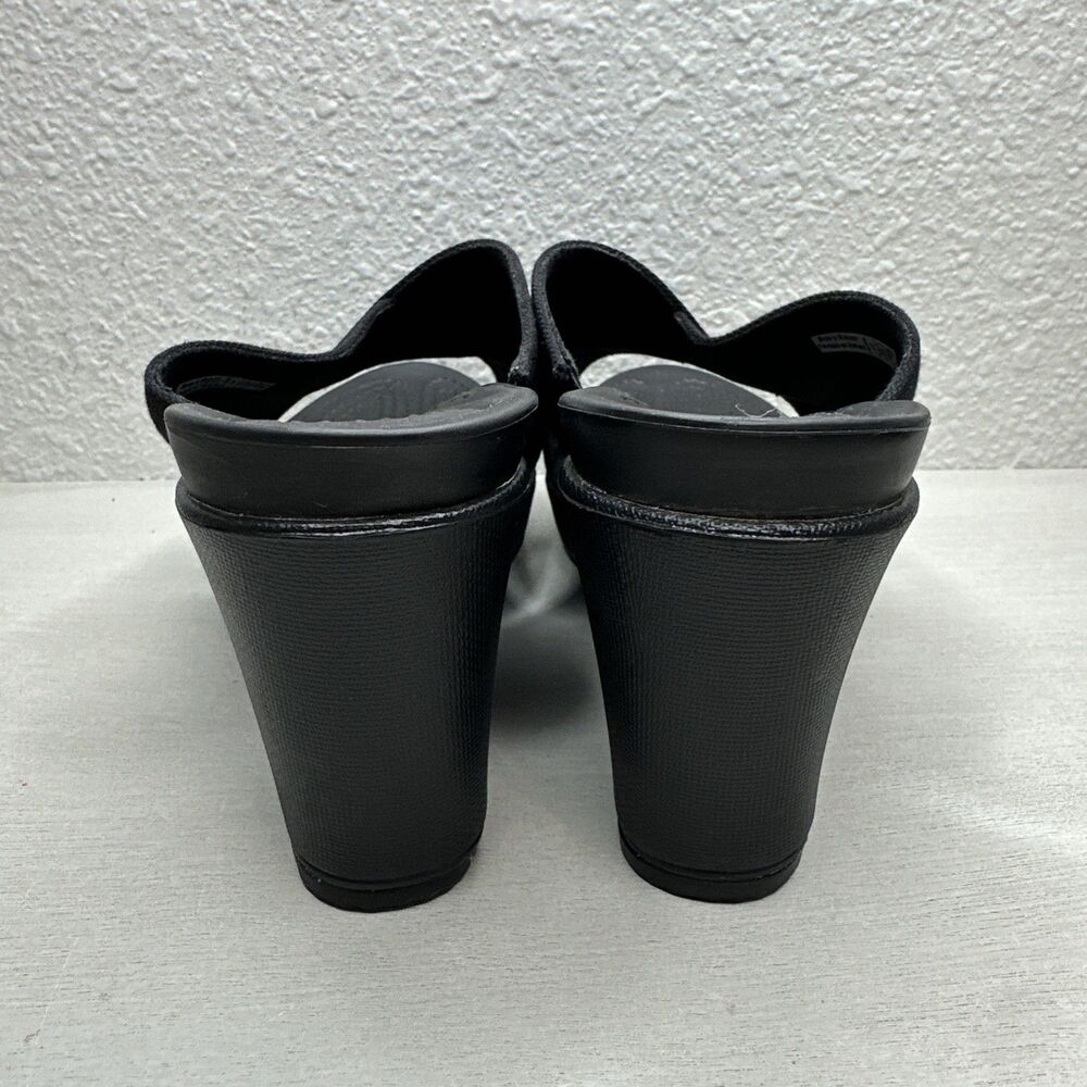 CROCS Black Wedge Sandal Mules - Picture 4 of 7